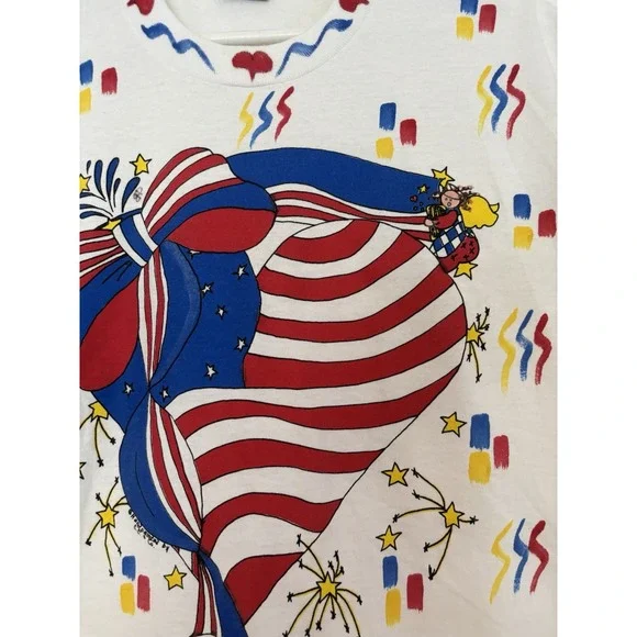 Vtg 90s Screen Stars T-Shirt XL Hand Painted All Over Single Stitch - Picture 2 of 10